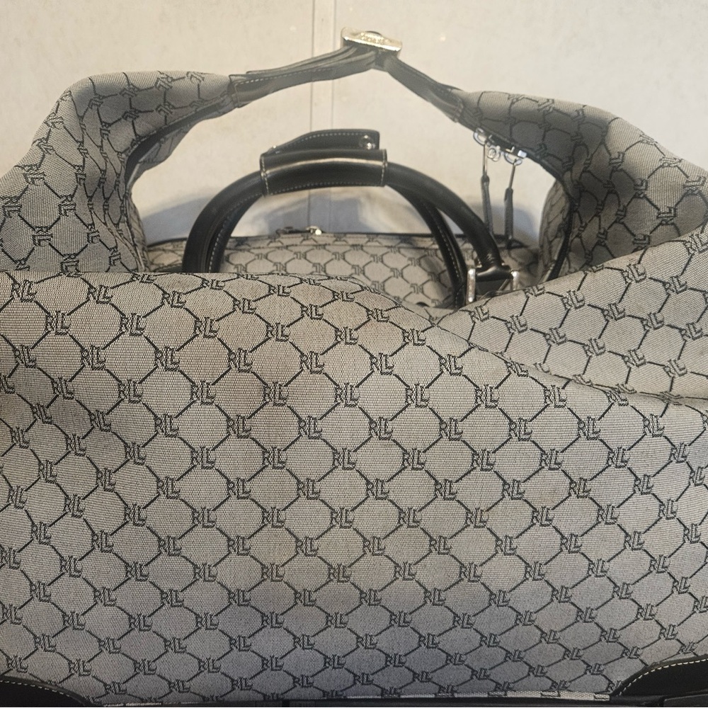 Ralph Lauren Black and Gray Monogram Travel Bag Set - Picture 5 of 12